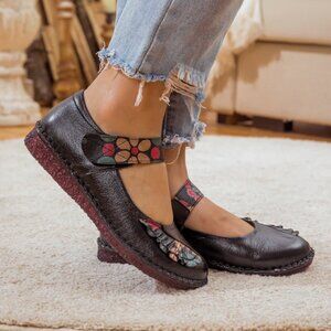 FLORAL PATTERN LEATHER MARY JANE (8)